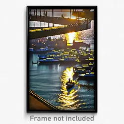 Pixel Art Poster - Buzzing Harbour (8 Bit Psychedelic Trippy Video Game Print)