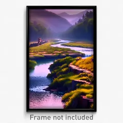 Pixel Art Poster - Prestigious Creek (8 Bit Psychedelic Trippy Video Game Print)