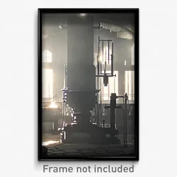 Pixel Art Poster - White Forge (8 Bit Psychedelic Trippy Weird Video Game Print)