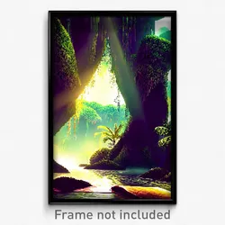 Pixel Art Poster - Outrageous Rainforest (8 Bit Psychedelic Video Game Print)
