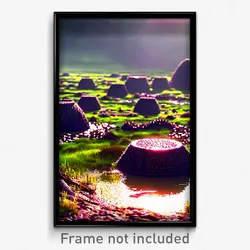 Pixel Art Poster - Rubbery Bog (8 Bit Psychedelic Trippy Weird Video Game Print)