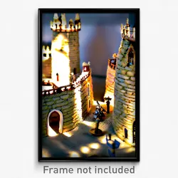 Pixel Art Poster - Miniature Fortifications (8 Bit Psychedelic Video Game Print)