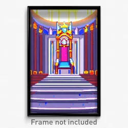 Pixel Art Poster - Curvy Throne Room (8 Bit Psychedelic Trippy Video Game Print)