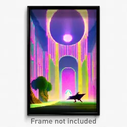 Pixel Art Poster - Unknown Esplande (8 Bit Psychedelic Trippy Video Game Print)