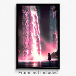 Pixel Art Poster - Wicked Waterfall (8 Bit Psychedelic Trippy Video Game Print)