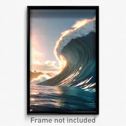 Pixel Art Poster - Flying Tsunami (8 Bit Psychedelic Trippy Video Game Print)