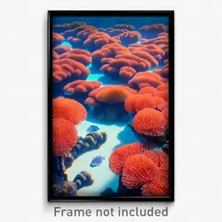 Pixel Art Poster - Silent Coral Reef (8 Bit Psychedelic Trippy Video Game Print)