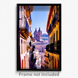 Pixel Art Poster - Graceful Spanish City (8 Bit Psychedelic Video Game Print)