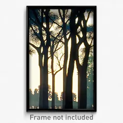 Pixel Art Poster - Reflecting Trees (8 Bit Psychedelic Trippy Video Game Print)