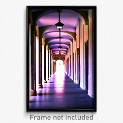 Pixel Art Poster - Empty Colonnade (8 Bit Psychedelic Trippy Video Game Print)