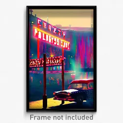 Pixel Art Poster - Crazy Pallisade (8 Bit Psychedelic Trippy Video Game Print)