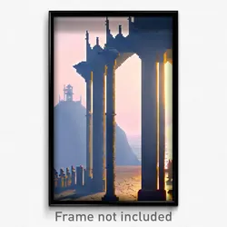 Pixel Art Poster - Stark Fort (8 Bit Psychedelic Trippy Weird Video Game Print)