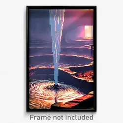 Pixel Art Poster - Grimy Watering Hole (8 Bit Psychedelic Video Game Print)