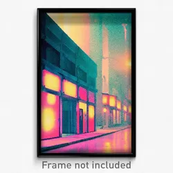 Pixel Art Poster - Electric Ghetto (8 Bit Psychedelic Trippy Video Game Print)