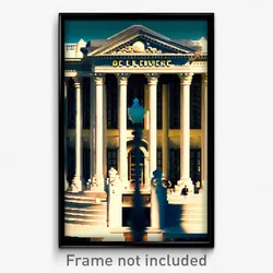 Pixel Art Poster - Unwelcoming Belvedere (8 Bit Psychedelic Video Game Print)