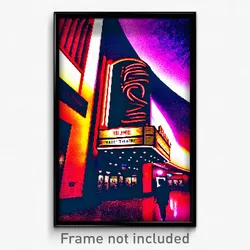 Pixel Art Poster - Jaw Dropping Movie Theatre (8 Bit Video Game Print)