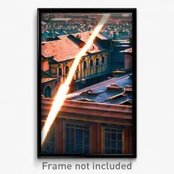 Pixel Art Poster - Dense Rooftops (8 Bit Psychedelic Trippy Video Game Print)