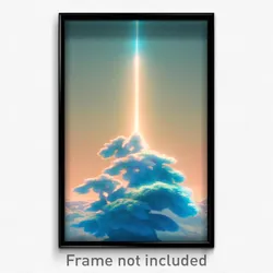 Pixel Art Poster - Blue Dream (8 Bit Psychedelic Trippy Weird Video Game Print)