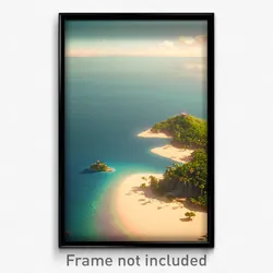 Pixel Art Poster - Calm Island (8 Bit Psychedelic Trippy Weird Video Game Print)