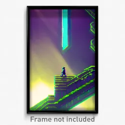 Pixel Art Poster - Brisk Ziggurat (8 Bit Psychedelic Trippy Video Game Print)
