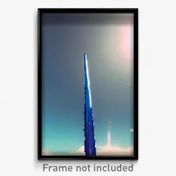 Pixel Art Poster - Sky Blue Spike (8 Bit Psychedelic Trippy Video Game Print)