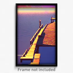 Pixel Art Poster - Wicked Dock (8 Bit Psychedelic Trippy Weird Video Game Print)