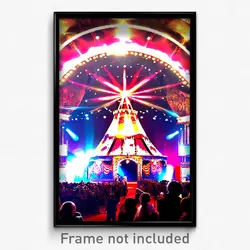 Pixel Art Poster - Spectacular Circus (8 Bit Psychedelic Video Game Print)
