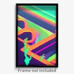 Pixel Art Poster - Glitch Art Reef (8 Bit Psychedelic Trippy Video Game Print)