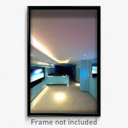 Pixel Art Poster - Light Blue Entertainment Room (8 Bit Video Game Print)