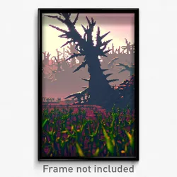 Pixel Art Poster - Thorny Wasteland (8 Bit Psychedelic Trippy Video Game Print)