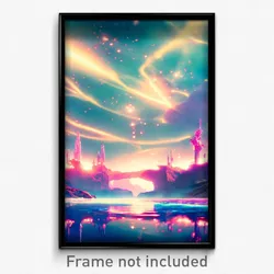 Pixel Art Poster - Majestic Dreamscape (8 Bit Psychedelic Video Game Print)