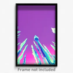 Pixel Art Poster - Glitchy Kingdom (8 Bit Psychedelic Trippy Video Game Print)