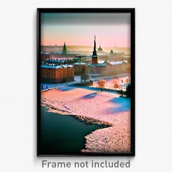 Pixel Art Poster - Frosty Stockholm (8 Bit Psychedelic Trippy Video Game Print)