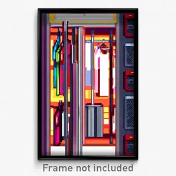 Pixel Art Poster - Agile Closet (8 Bit Psychedelic Trippy Video Game Print)