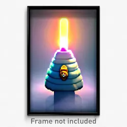 Pixel Art Poster - Plush Beacon (8 Bit Psychedelic Trippy Video Game Print)