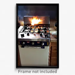 Pixel Art Poster - Deserted Stove (8 Bit Psychedelic Trippy Video Game Print)