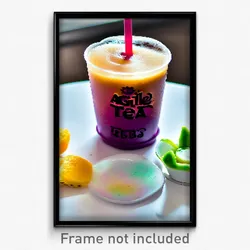 Pixel Art Poster - Agile Boba Tea (8 Bit Psychedelic Trippy Video Game Print)