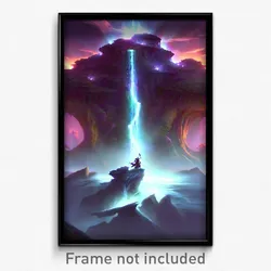 Pixel Art Poster - Nocturnal Rift (8 Bit Psychedelic Trippy Video Game Print)