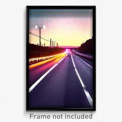 Pixel Art Poster - Peaceful Highway (8 Bit Psychedelic Trippy Video Game Print)