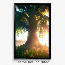 Pixel Art Poster - Natural Vista (8 Bit Psychedelic Trippy Video Game Print)