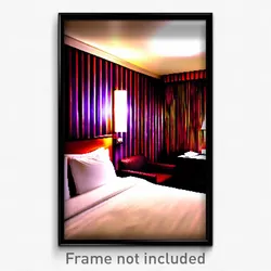 Pixel Art Poster - Lonely Hotel Room (8 Bit Psychedelic Trippy Video Game Print)