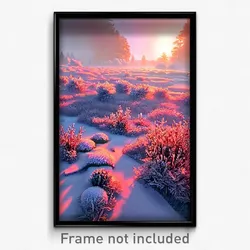 Pixel Art Poster - Frosty Land (8 Bit Psychedelic Trippy Weird Video Game Print)