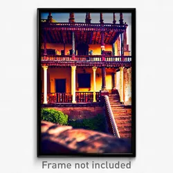 Pixel Art Poster - Neglected Mexican Architecture (8 Bit Video Game Print)