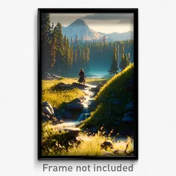 Pixel Art Poster - Gorgeous Wilderness (8 Bit Psychedelic Video Game Print)