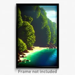 Pixel Art Poster - Dense Cove (8 Bit Psychedelic Trippy Weird Video Game Print)