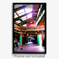 Pixel Art Poster - Quaint Music Venue (8 Bit Psychedelic Video Game Print)