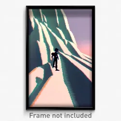 Pixel Art Poster - Virtual Ridge (8 Bit Psychedelic Trippy Video Game Print)