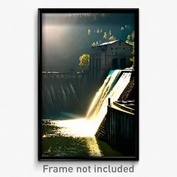 Pixel Art Poster - Grimy Dam (8 Bit Psychedelic Trippy Weird Video Game Print)