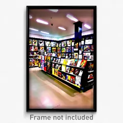 Pixel Art Poster - Agitated Comic Book Store (8 Bit Video Game Print)