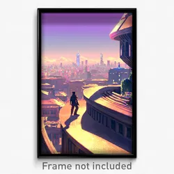 Pixel Art Poster - Realistic Heights (8 Bit Psychedelic Trippy Video Game Print)